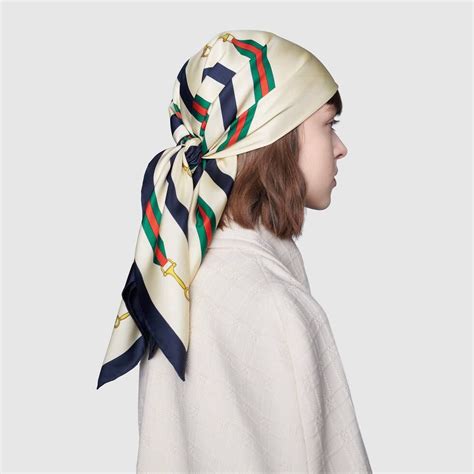 blu denim gucci scarf|gucci head scarf women.